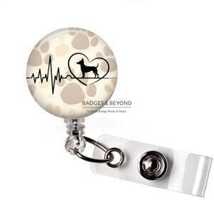 🐶💓 Chihuahua Heartbeat Badge Reel | Retractable Dog Lover ID Holder